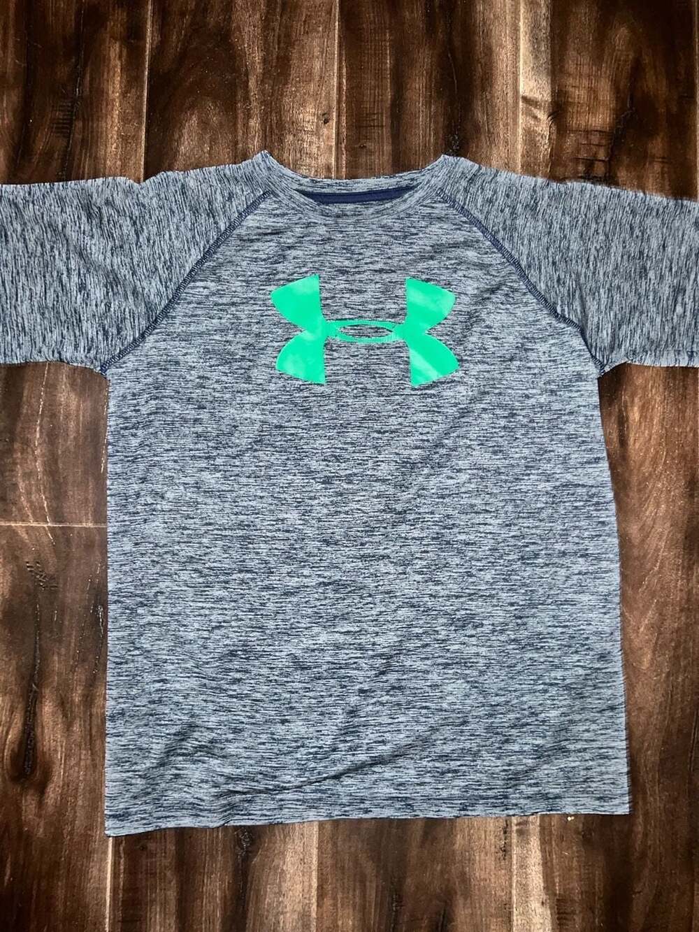 Under Armour Shirt Size YLG Youth Large Navy Twist Athletic Top